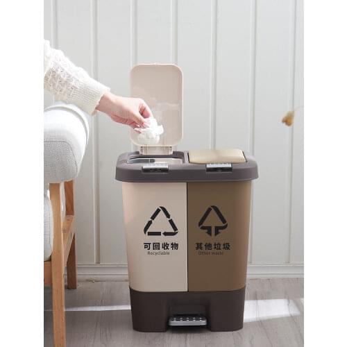 Kitchen Big Trash Can with Lid Wheels Pedal Cube Storage Bins Trash Can Plastic Kosze Do Segregacji Smieci Waste Bins BG50WB