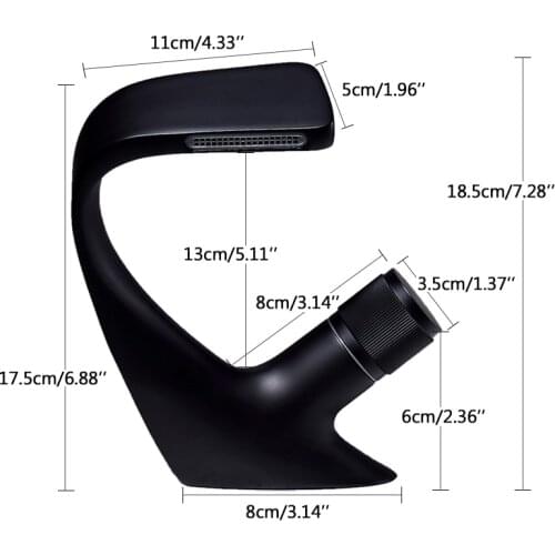 Black Faucet Bathroom Sink Faucets Hot Cold Water Mixer Crane Deck Mounted Single Hole Bath Tap Chrome Finished ELM457