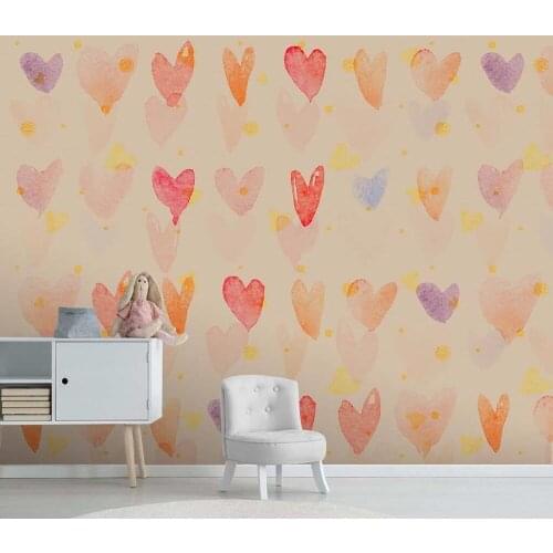 Decorative wallpaper Hand-painted children room background wall painting