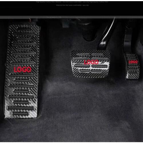 For Audi A3 A6L A4L A7 Q5L A5 Q7 Series Anti-slip Protective Trim Car Accelerator Brake Pedals Rest Pedal Cover Carbon Fiber