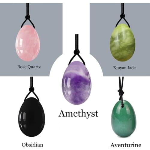 Drop Shipping Jade Eggs Natural Rose Quartz Yoni Egg For Kegel Exercise Vaginal Muscle Tightening Drilled Jade Massage Stone