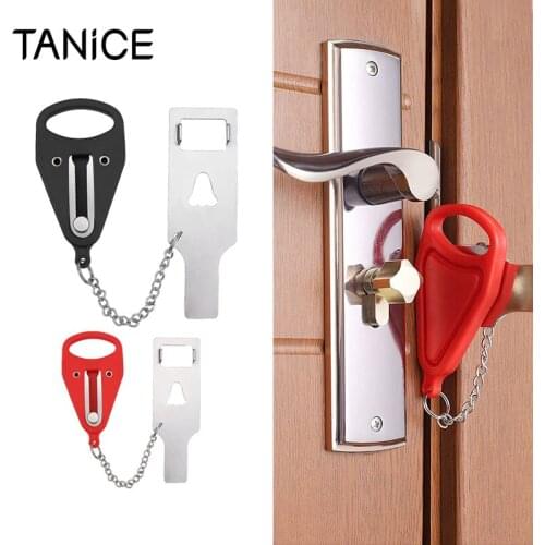 TANiCE 2 Pcs Stainless Portable Door Lock fit Over 3mm Width Door for Home Travel High Hardness Wear Resistance Safety Door Lock