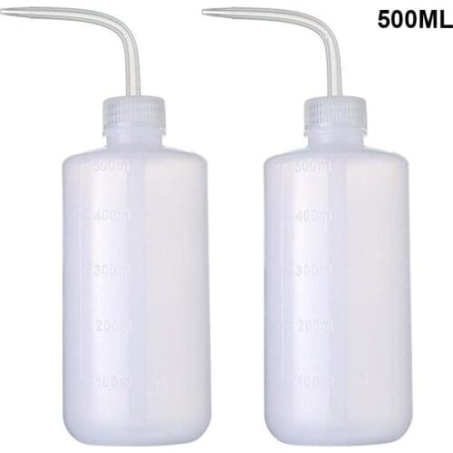 2PCS 500ML Tattoo Squeeze Bottles Transparent Plastic Tattoo Non-Spray Wash Cleaning Bottle Tattoo Accessories Supplies