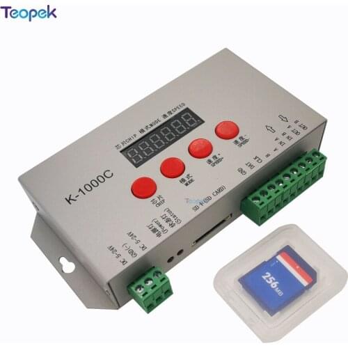 K-1000C LED Pixels Program Controller (T-1000S Updated) DC5V-24V For WS2812B WS2811 APA102 SK6812 2801 LED 2048 Pixels