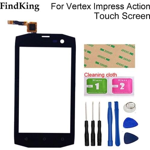 Moible Phone Touch Screen Panel For Vertex Impress Action Touch Screen Digitizer Front Glass Touchscreen Sensor Tools Adhesive