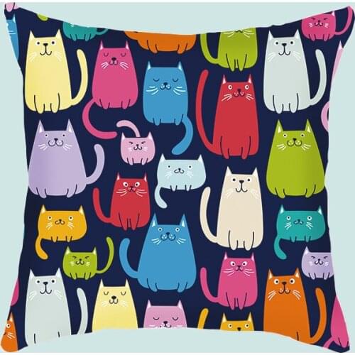 GN.PAPAYA Cat Pillowcase cute cartoon Christmas Plush 45cm*45cm Pillows Case Cover Bedroom Christmas Home Decorative W/zipper