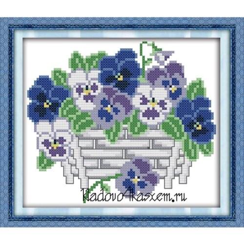 Joy Sunday Butterfly Orchid Counted 14CT Cross Stitch Kits DIY Cross-stitch DMC Chinese Cross Stitch Needlework Sets Home Decor