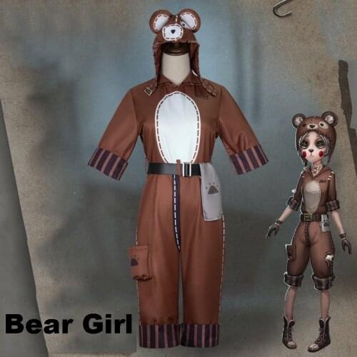 Game Identity V Cosplay Costumes Mechanic Tracy Reznik Cosplay Costume Bear Girl New Skin Brown Clothes Jumpsuits Anime Rompers