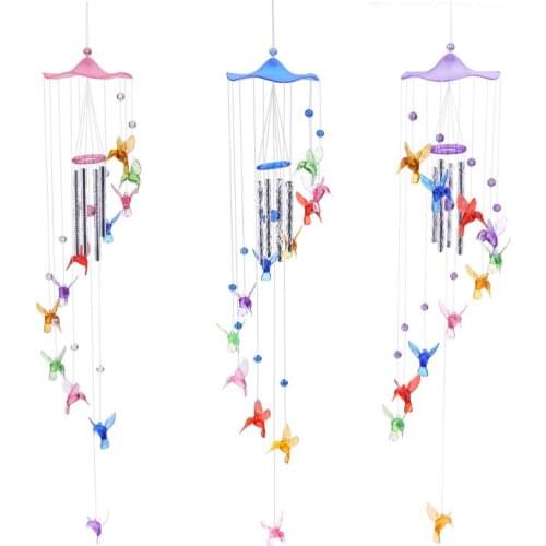 Creative Lucky Humming Bird Wind Chimes Bells Hanging Gifts Dreamcatcher Pendant Wall Home Car Decor Garden Window Decoration