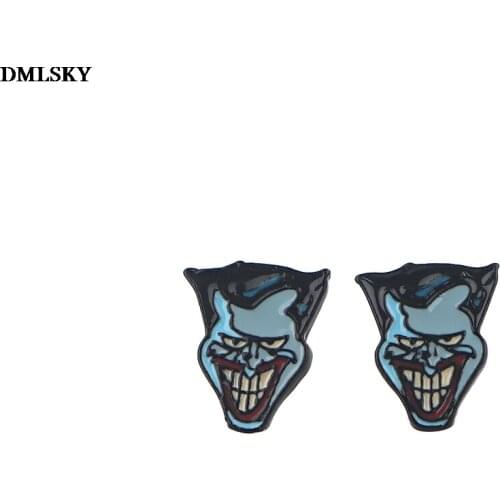 M4771 DMLSKY Cartoon Horror Movie Clown Woman Alloy Stud Earrings Kids Cute Earrings Charm Earrings Jewelry Gifts