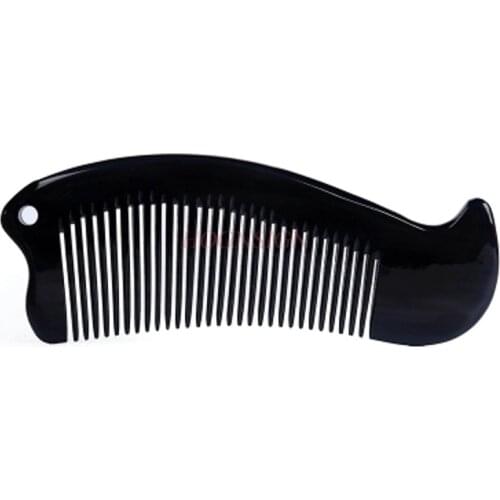 Small Sessile Authentic Buffalo Horn Comb Pure Dense Tooth Natural Anti Static Portable Combs Cute Gift Hairdressing Supplies