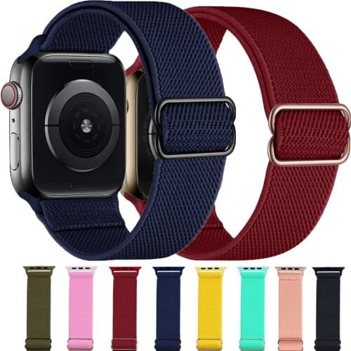 Nylon bracelet for apple watch 6 5 4 se band 44mm 40mm Solo Loop for iwatch 3 bands 42mm 38mm Braided Sport Elastics watchband
