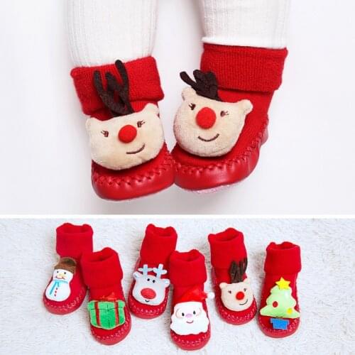 New Baby Socks Christmas G Anti Slip Short Socks for Baby Newborn Winter Warm Infant Cartoon Girls Boys Socks for Babies
