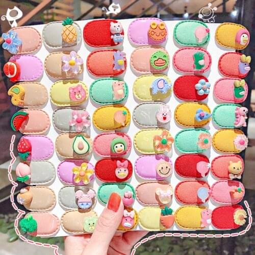 New Mini Cute Leather Cartoon Fruits Flower Childrens Hairpin Side Clip Headdress BB Clip Kids Barrette Girl Hair Accessories