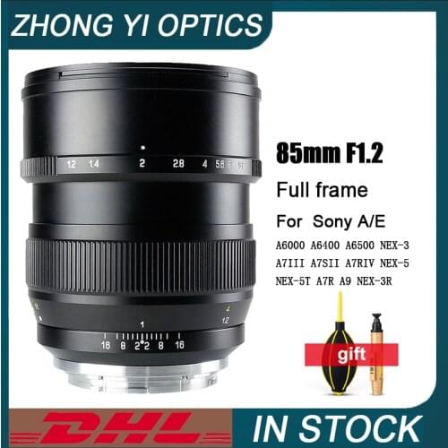 Zhongyi 85mm F1.2 Lens Full-Frame Fixed Focus Portrait For Sony A/E A6000 A6400 A6500 NEX-3 A7III A7SII A7RIV NEX-5 A7S Camera