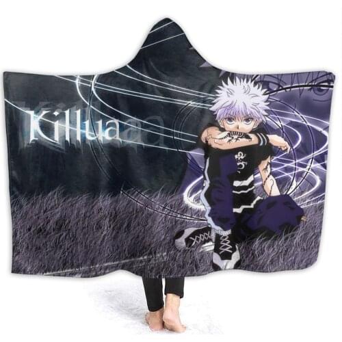 Hunter X Hunter Hooded Blanket Adult colorful child Sherpa Wearable Blanket Microfiber Bedding