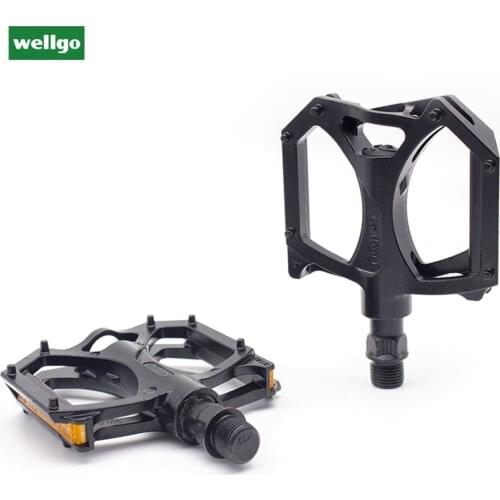 WELLGO Pedal M195 Aluminum Alloy MTB Bike Pedals 2DU Bearing Ultralight Pedal Mountain Bicycle Parts With Reflector