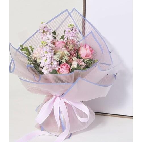 20 Sheets /lot Striped Waterproof Flower Wrapping Paper Korean Florist Bouquet Supplies Gift Packaging Material