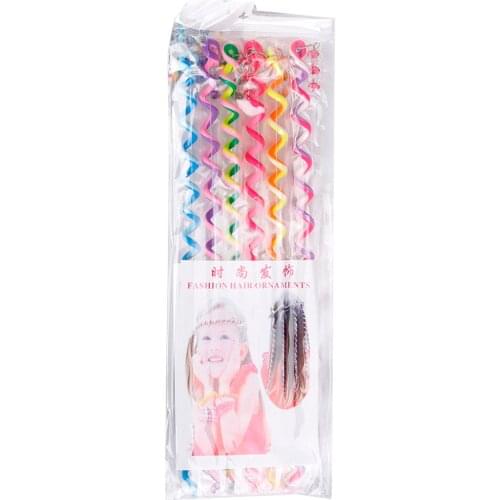6pcs/lot Rainbow Color Headband Cute Girls Hair band Crystal Long Elastic Hair Bands Headdress Headwear Hair Accessories