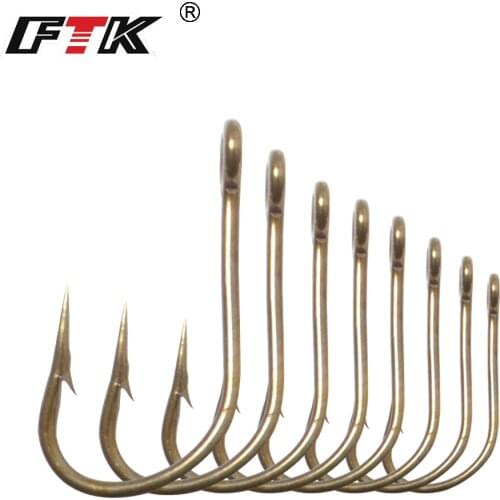 FTK Barbed Fishhook 25pcs/50pcs/100pcs/backpake Fishing From Japan Jig Carp Feeder Fishing Hook With Carbon Steel For Travel