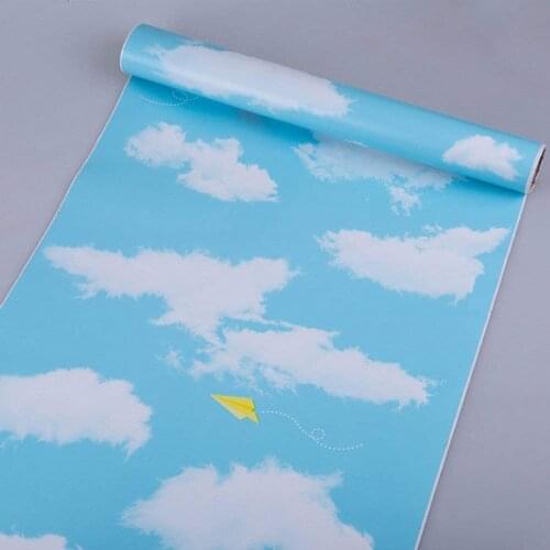 Self Adhesive Blue Sky Contact Paper Wallpaper for Walls Nursery Kids Room Bedroom 17.7x117 Inches