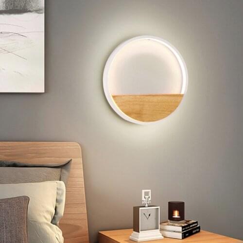 Modern Creative LED Wall Lamp For Apartment Bedroom Living Room Aluminum Silicone Wood Black And White Contracted Luminaire