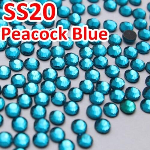 SS20 4.6-4.8mm,1440pcs/Bag Peacock Blue DMC Hot Fix FlatBack Rhinestones,machine cut iron-on garment crystal stone gliter