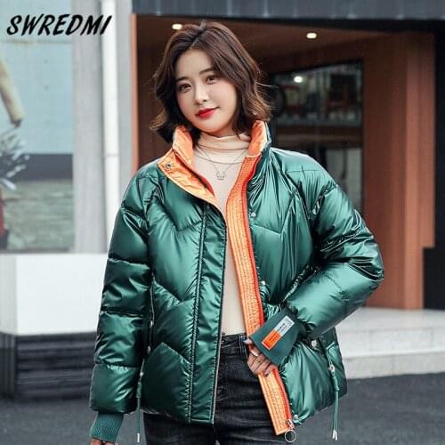 SWREDMI 2021 High Quality Parkas Outwear Women Short Coats Cotton Padded Clothing Waterproof Jackets Female