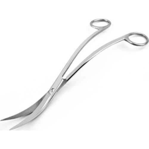 T3EE Stainless Steel Wave Scissors Aquarium Plant Tongs Curved Tools for Fish Tank