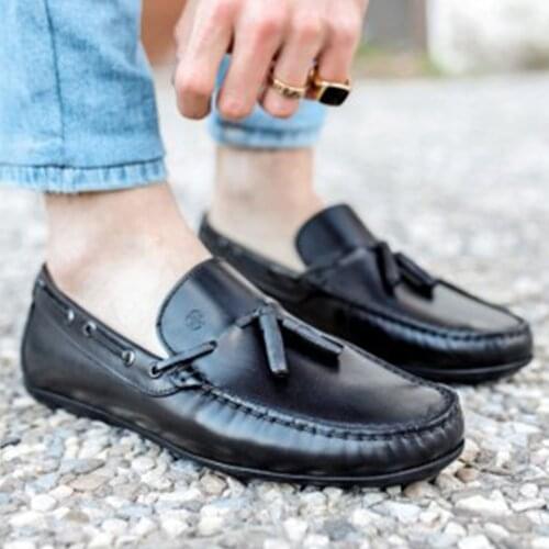 Tezcan Hakiki Deri 12222 Siyah Deri Driver Tipi Hızlı Kargo Yeni Ürün Özel Tasarım Şık Ayakkabı Türk Malı İndirimli Fiyat Kargo