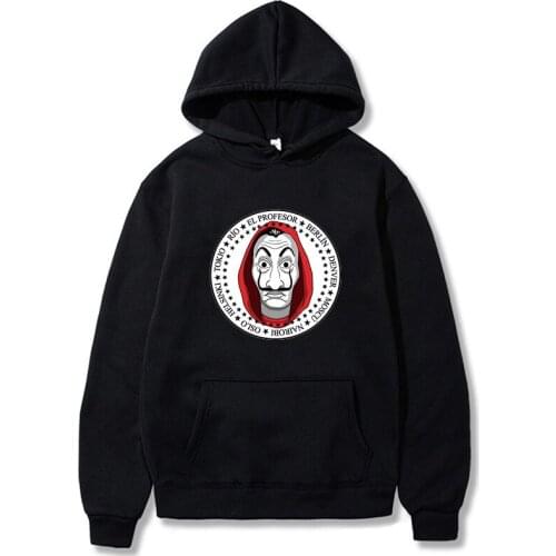 TV Series Money Heist Spring Autumn Hoodie Hot Sale La Casa De Papel Printed Unisex Sweatshirt House of Paper Hip-hop Pullovers