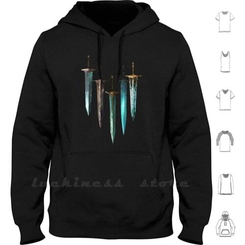 Moonlight Sword Hoodies Long Sleeve Dark Souls Bloodborne Demon Souls Dark Souls 2 Dark Souls 3 Sword Rpg