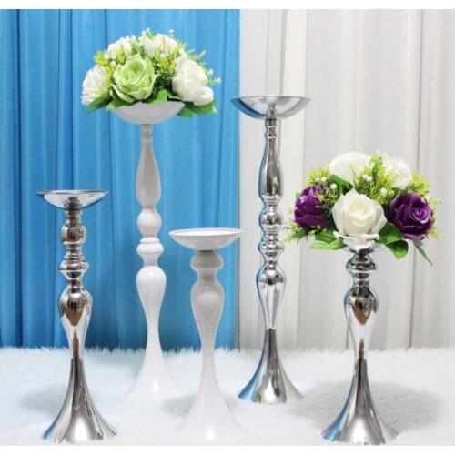 Upscale Wedding Table Decoration Flower Stands Candlestick T station Road Lead metal Columns Main Table Flower Vase