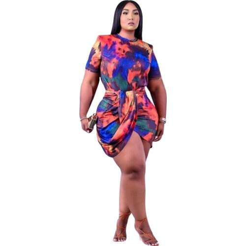 Waist Printing Fashion Casual Irregular Bodycon Dress Maxi Dresses for Women Ropa Mujer Talla Grande