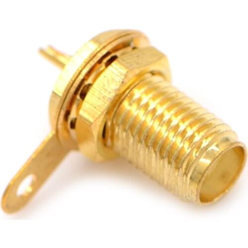 1pc Brass SMA-KY RF Connector SMA Female Socket Jack Panel Mount with Nut Bulkhead Handle Straight Solder RF Connector