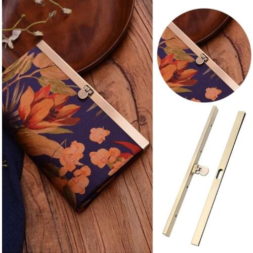 1pc Purse Wallet Frame Bar Edge Strip Clasp 19cm Metal Openable Edge Replacement