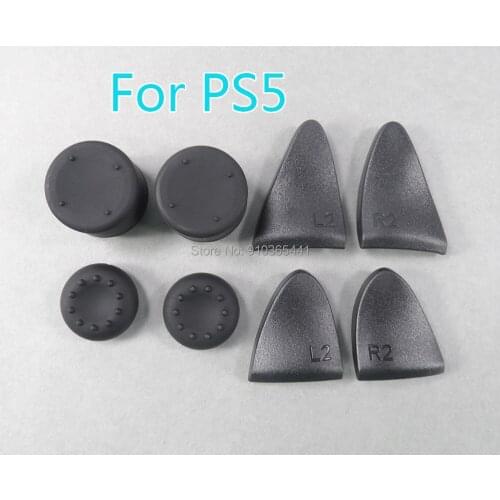 10sets/lot Replaceme For PS5 Controller 8in1 Thumb Stick Grip Joystick cover L2 R2 Extenders Button Trigger Silicone Rocker Cap