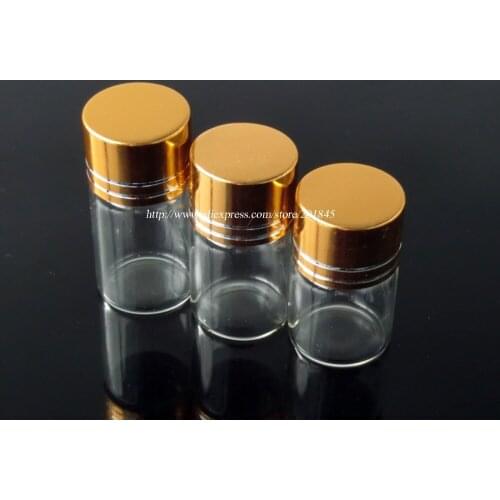 12 Pcs Glass Bottles With Aluminium Cap Empty Transparent Clear Liquid Gift Container Wishing Bottle Jars