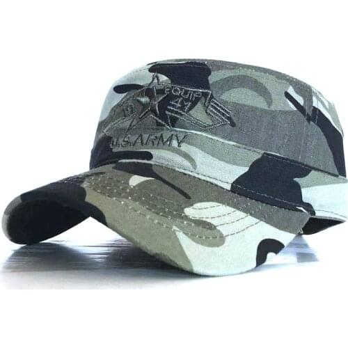 2020 Wholesa USA Style Cotton caps Spring And Summer Camouflage Army Hat Fashion Flat Top Military Hats Male Female Baseball Cap