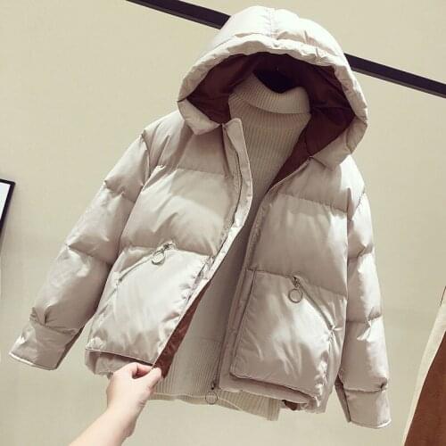 2021 New Winter Jacket Women Coat Parkas Short Hooded Casual Overcoat Warm Cotton Padded Jacket Parka Female Jacket Outwear
