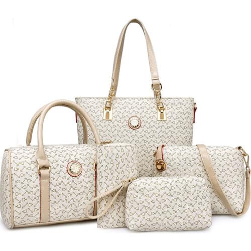 Top Handle Bags 5 Set Famous High Quality Women Luxury Hand Bag for Women PU Leather Purse Bag Shoulder Messenger Ladies Handbag