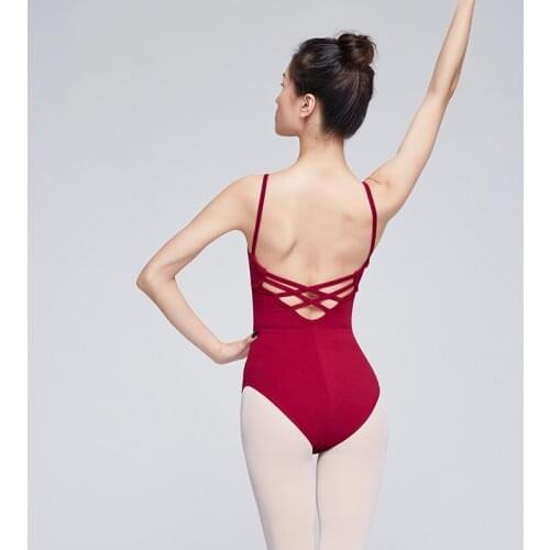 Ballet Leotards for Women Adult Dance Camisole Gymnastics Leotard Ballet Costume Red Black Bodysuit Swimwear Swimsuit Women