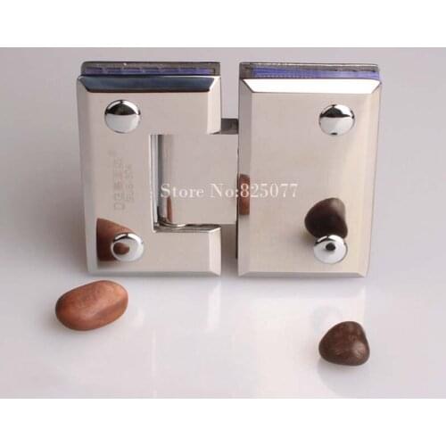 Free shipping High Quality Mirror 180 Degrees open Stainless Steel 304 Wall Mount Glass Shower Door Hinge Hypotenuse Hinge HM159