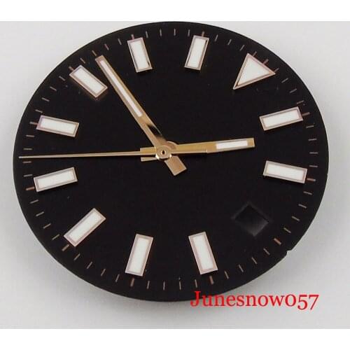 Black/Silver Sterile Automatic Men 29mm Watch Dial Rose Gold Marks Watch Hand for MIYOTA 8215 MINGZHU2813