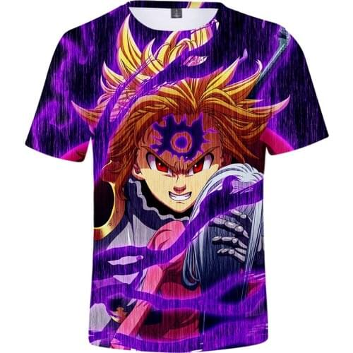 Popular meliodas 3D T shirts Men Women T-shirt Fashion Summer Tee Shirt 3D print meliodas boys girls New suitable boys t shirts
