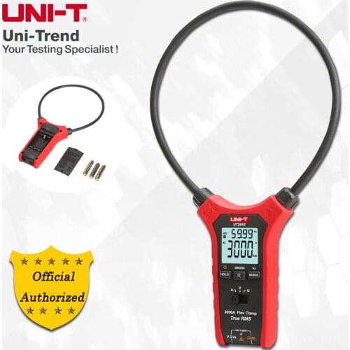 UNI-T UT281E True RMS Flex Clamp; 3000A AC True RMS Flexible Current Meter, Resistance/Frequency/Inrush current measurement