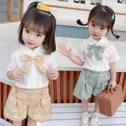 Cotton Childrens Sets Infant Kids Girls Clothes Children Clothing Sets Summer Baby Cute T-Shirt + Shorts Two-Piece outfit 1year