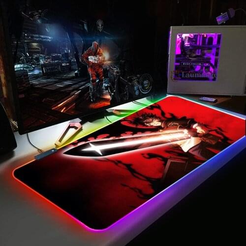 DIY Custom RGB Gaming Computer Mousepad Large Mouse Pad Desk Mouse Mat Led Mause Pad Backlit Keyboard Mat Anime Black Clover