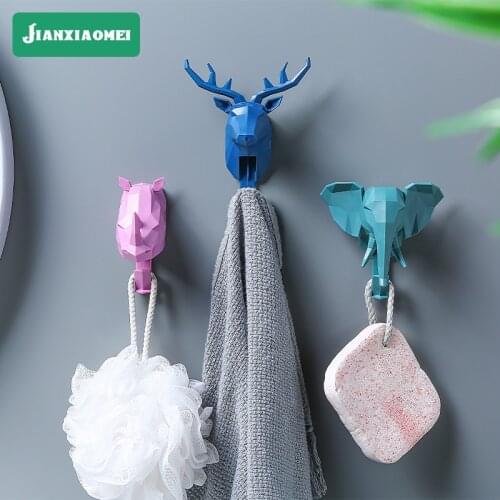 Original coat hook creative decoration animal head hook deer head coat hook wall decoration free hole household goods