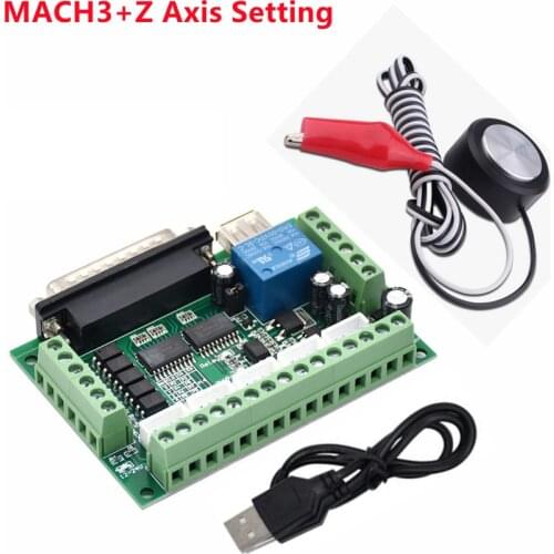 Mach3 cnc controller 5 axis usb CNC mach 3 interface motion card breakout board engraving machine parts spindle Z probe setting